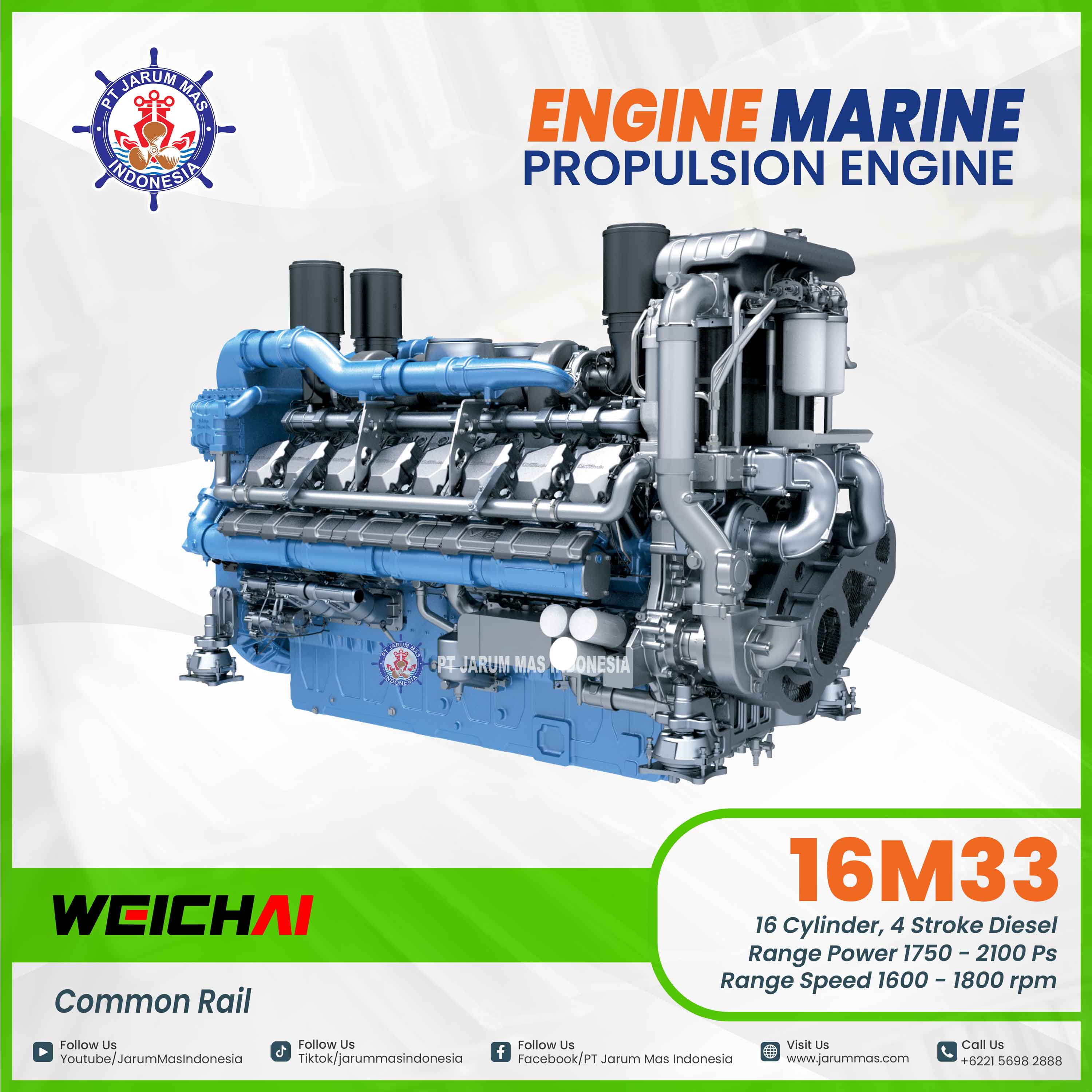 Engine M Series Marine Propulsion Weichai For Propeller Marine Pt