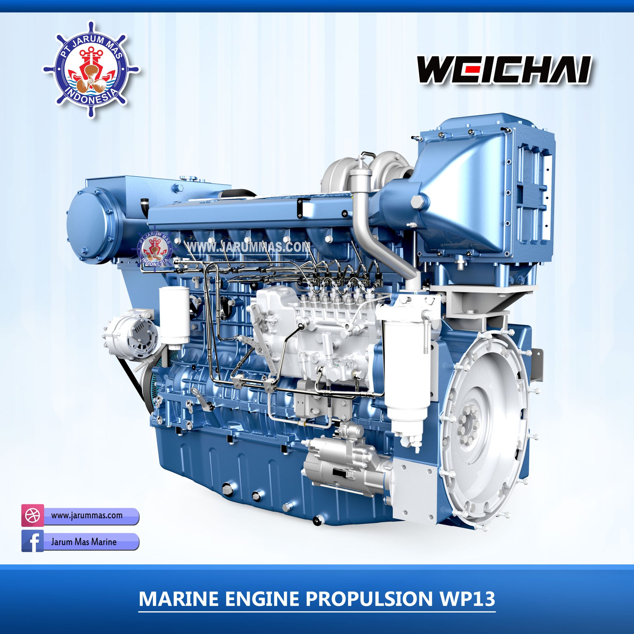 Engine WP13 Series Marine Propulsion WEICHAI For Propeller Marine - PT ...